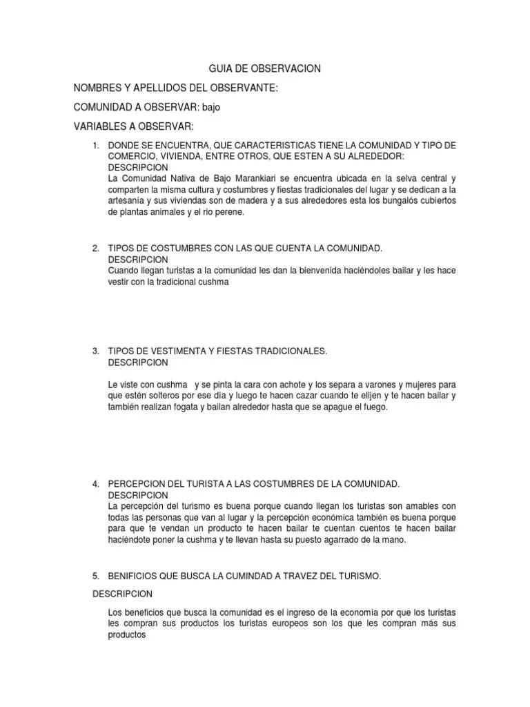 Ejemplos de Guía de Observación para Turismo - Cómo crear una guía de observación ejemplos de guia de observacion para turismo - Cómo crear una guía de observación