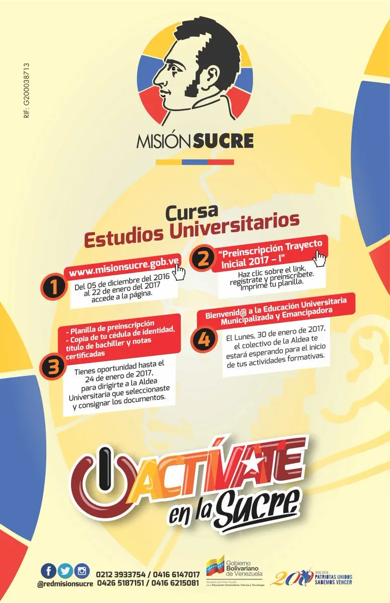 como regristrarme en mision sucre para turismo - Cómo inscribirse en la Misión Sucre 2024