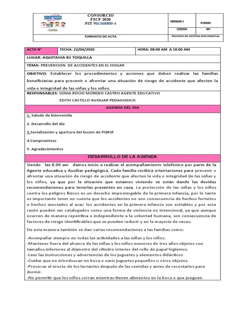 actas de eventualidades en accidentes en turismo prevencion de riesgos - Cómo se realiza la prevención de accidentes