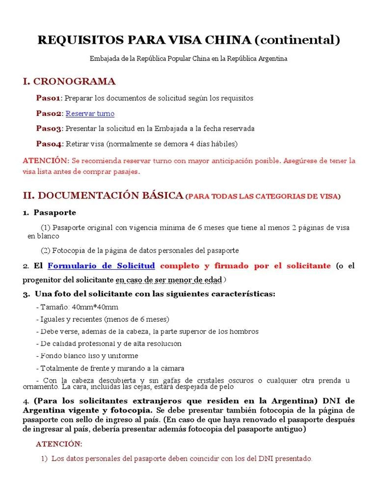 carta a la embajada china para visa china de turismo - Cómo solicitar una visa China