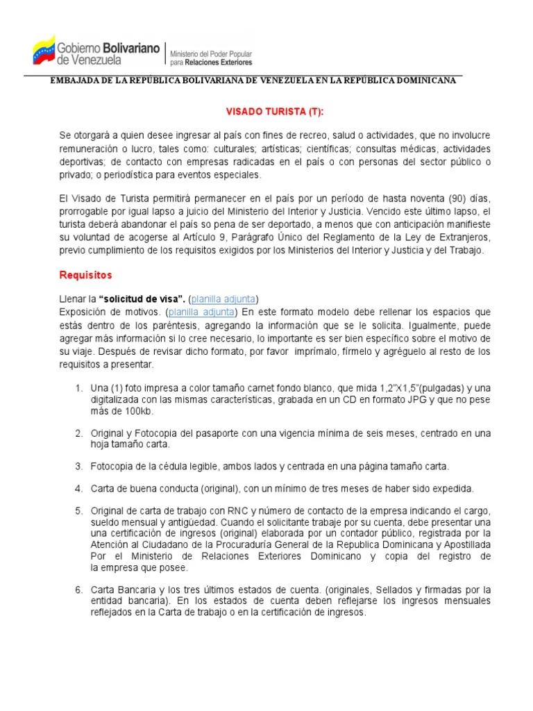 correo donde escribir sobre visa de turismo a venezuela - Cómo solicitar una visa para entrar a Venezuela