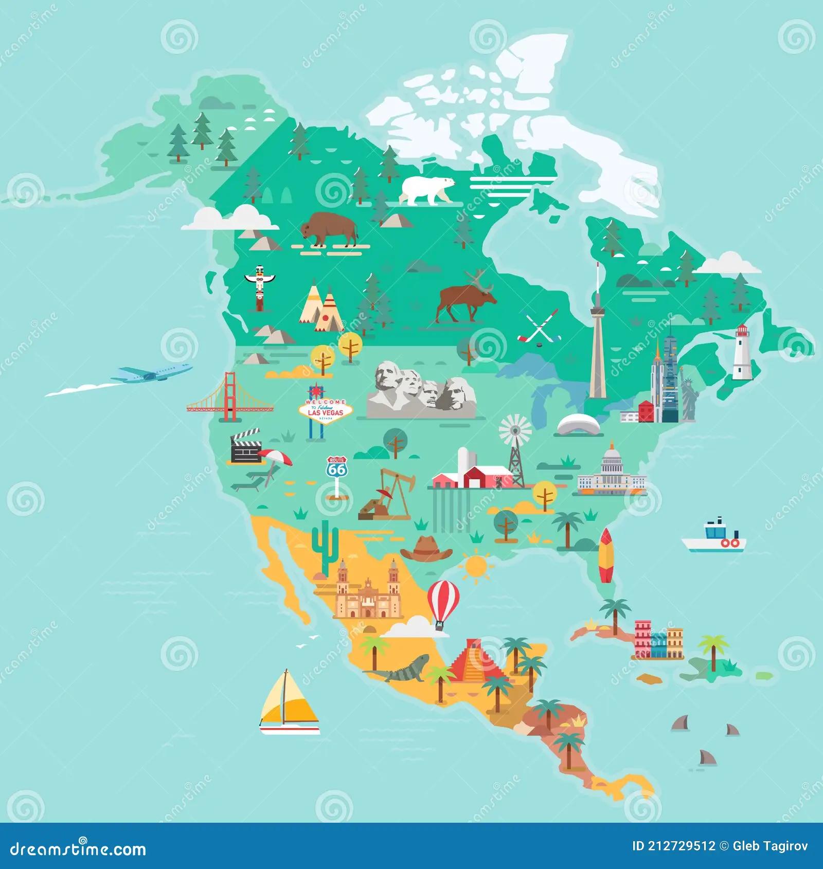 turismo en america mapa en colores - Cuáles son los 3 mapas de América