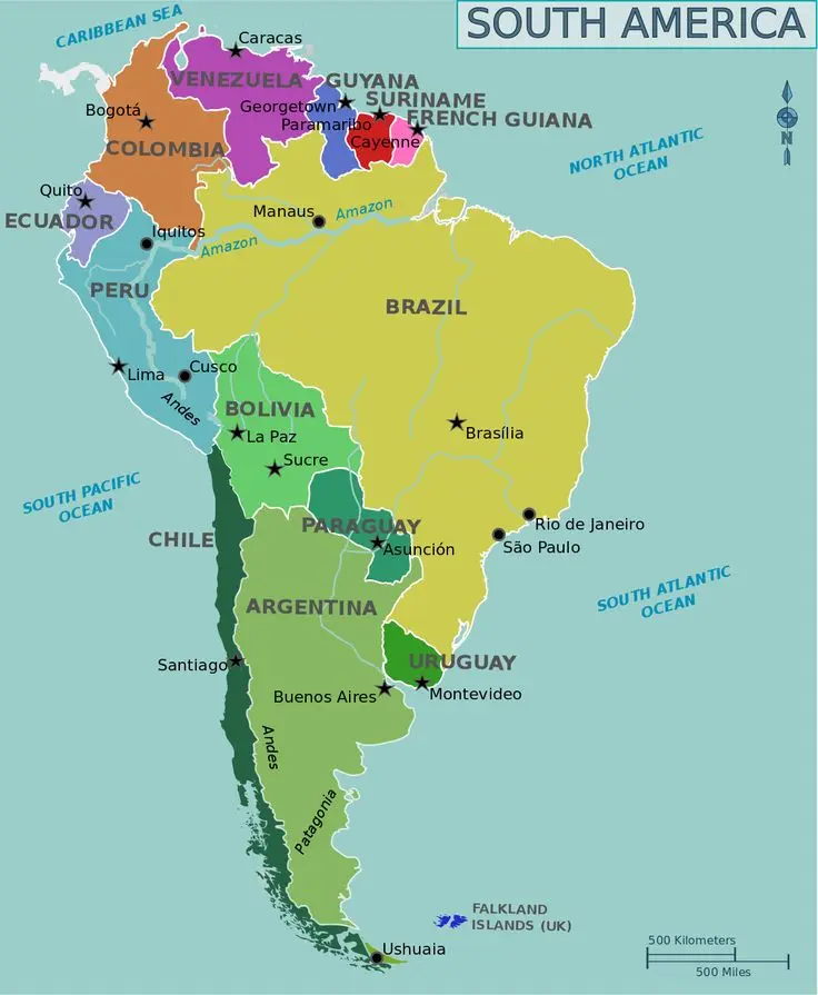 turismo en america mapa en colores - Cuáles son los 35 países de América