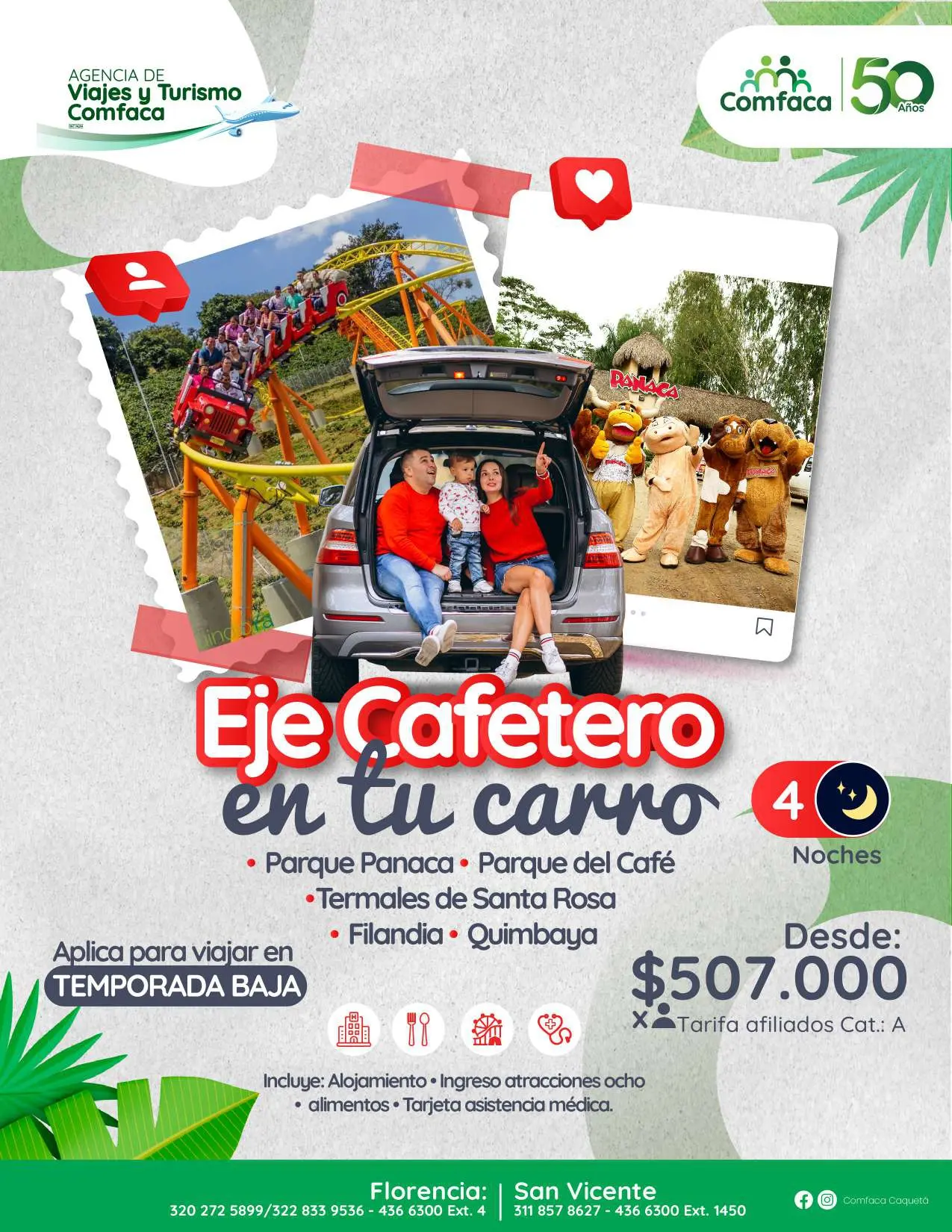 comfaca florencia turismo - Cuánto es el subsidio de Comfaca