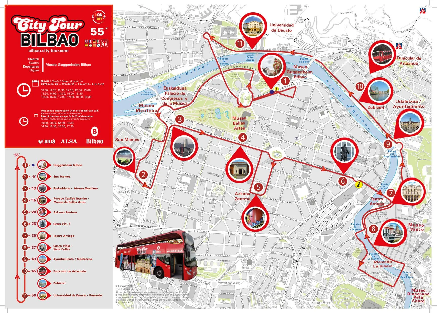 transporte turismo en bilbao - Cuánto vale el autobús turístico en Bilbao