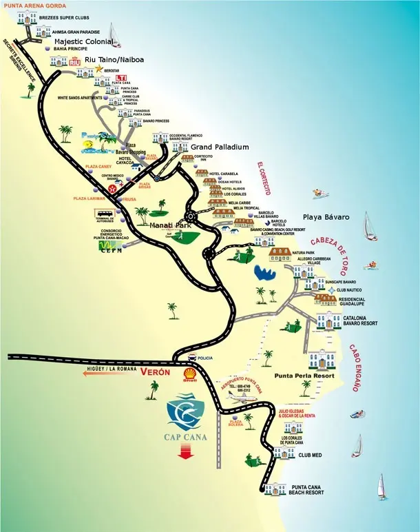 punta cana turismo mapa - Qué ciudades están cerca de Punta Cana