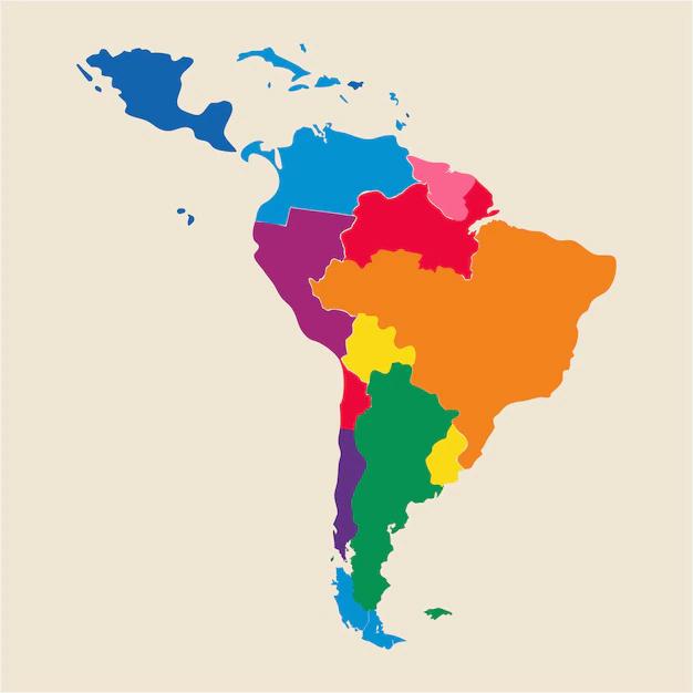 turismo en america mapa en colores - Qué color corresponde a cada continente