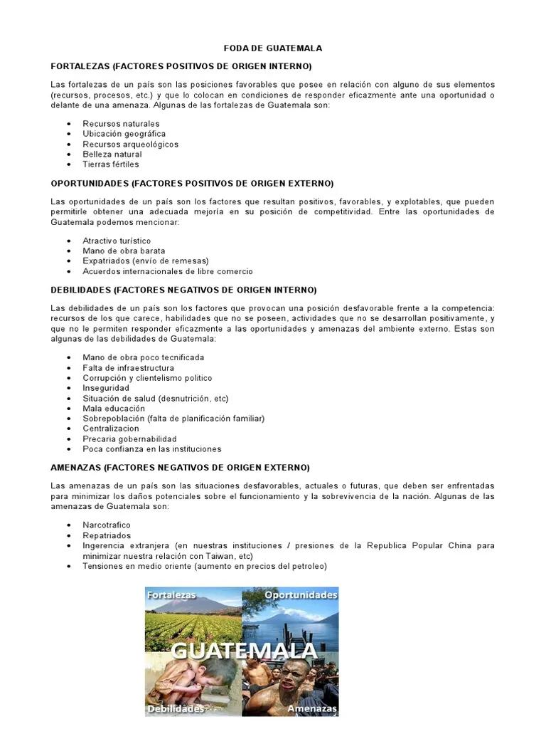 Análisis FODA del Turismo en Guatemala - Qué es foda en Guatemala foda sobre el turismo de guatemala - Qué es foda en Guatemala