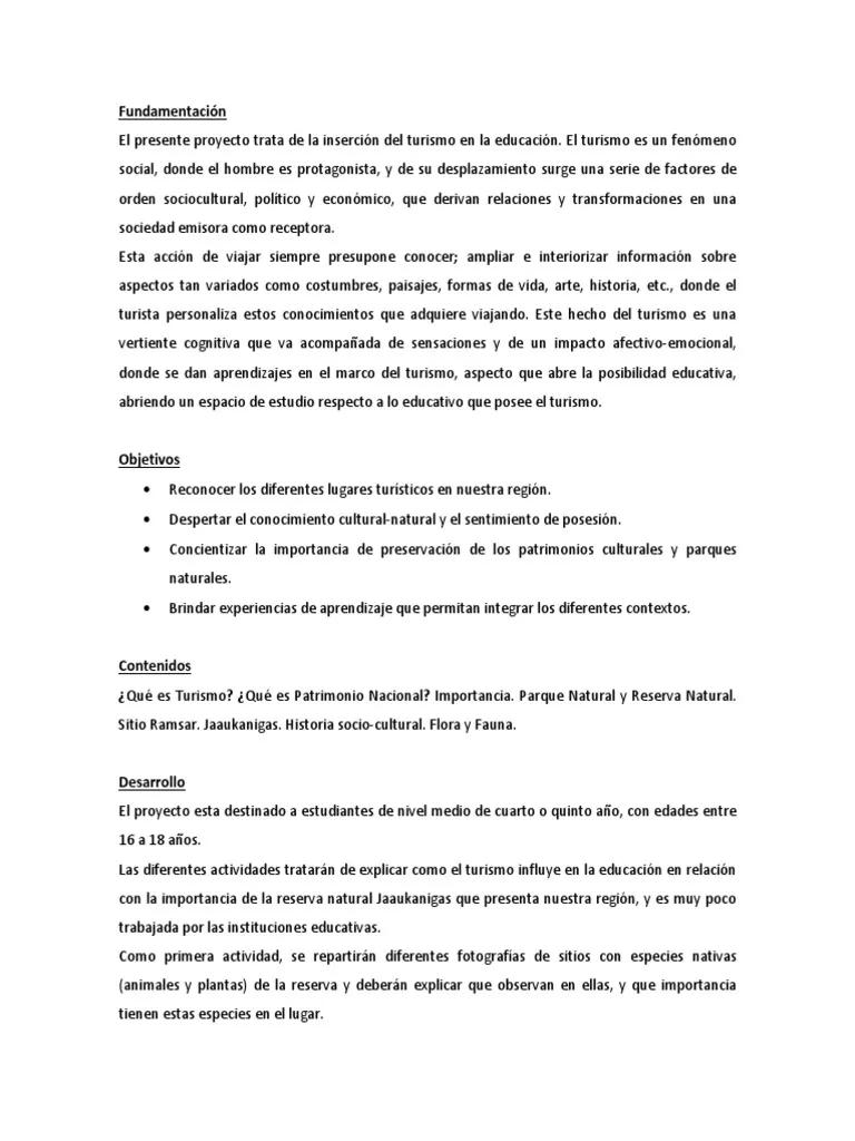 Proyecto de Integración entre Escuelas: Turismo y Producción - Qué es un proyecto de integración escolar proyecto de integración entre escuelas sobre turismo y producción - Qué es un proyecto de integración escolar