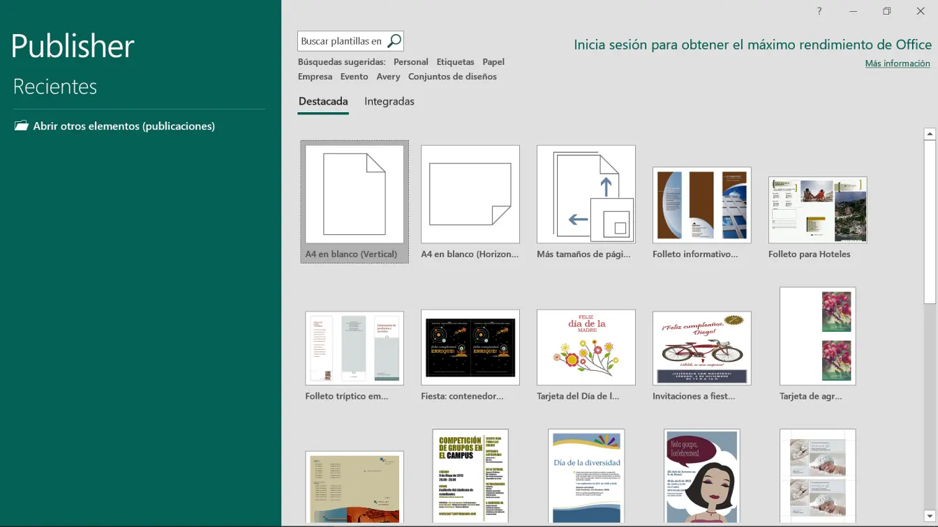 publisher formato turismo - Qué formatos admite Publisher