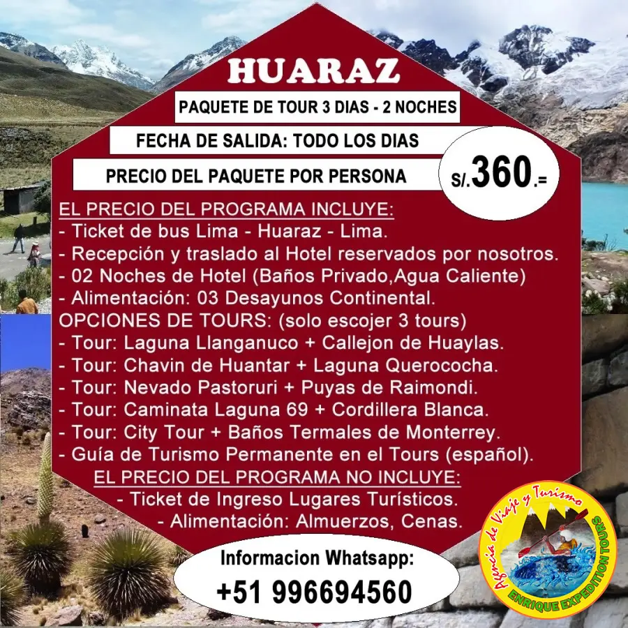Huaraz Turismo Paquetes: La Guía Definitiva para tu Aventura en los Andes - Qué hacer en Huaraz en 4 días huaraz turismo paquetes - Qué hacer en Huaraz en 4 días