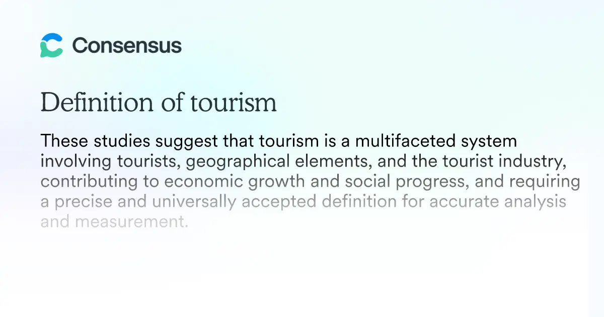 turism definitio - What is the basic concept of tourism