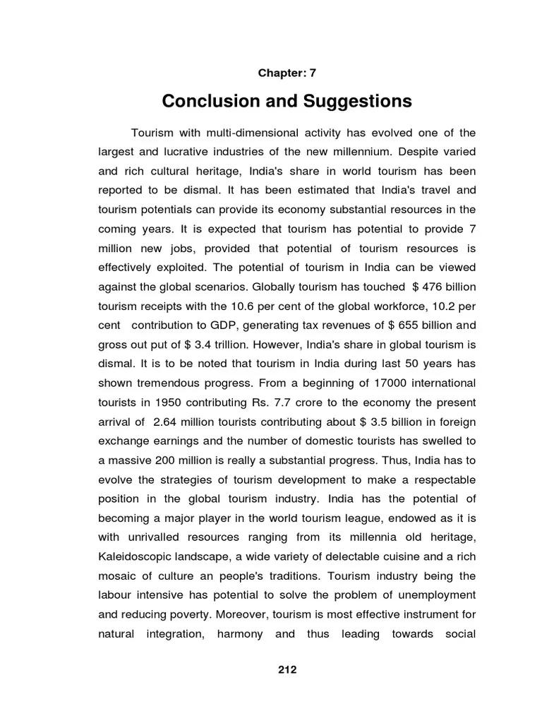 conclusions on turism - What is the summary of tourism